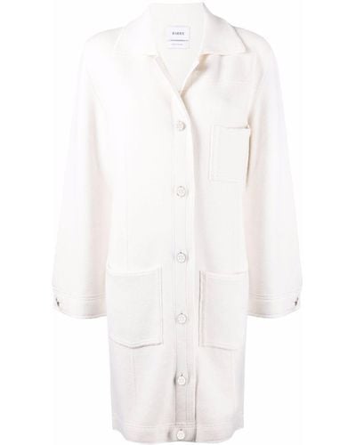 Barrie Single-breasted Cashmere-cotton Blend Coat - White