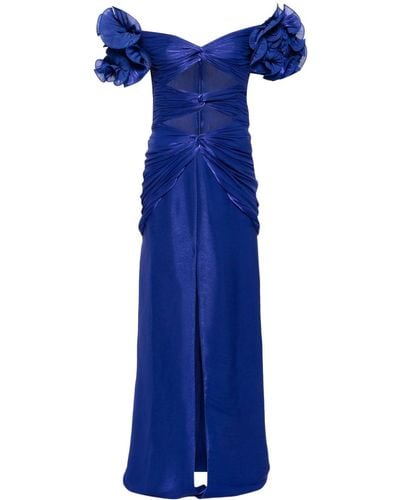 Costarellos Milanka Off-the-shoulder Gown - Blue