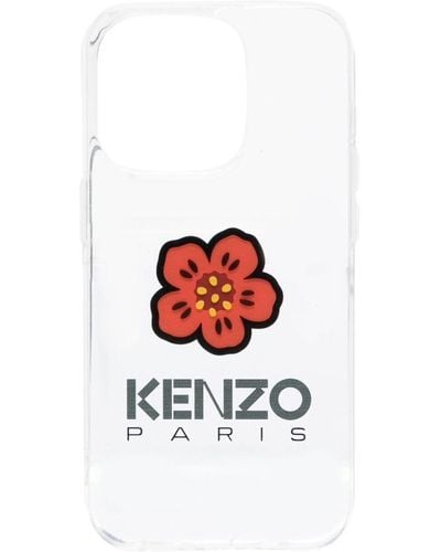 KENZO Coque d'iPhone 14 Pro Boke Flower - Blanc