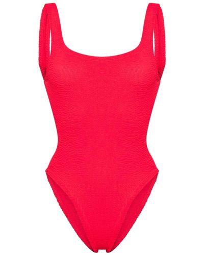 Hunza G Low-back Textured Swimsuit - Pink