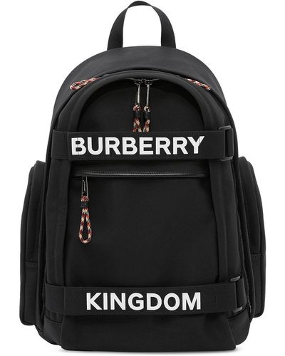 Burberry Large Logo And Kingdom Detail Nevis Backpack - Black