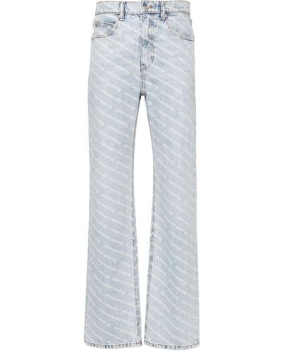 Alexander Wang Straight-Leg-Jeans mit Logo-Print - Blau