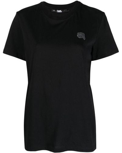 Karl Lagerfeld Ikonik 2.0 T-shirt Van Biologisch Katoen - Zwart
