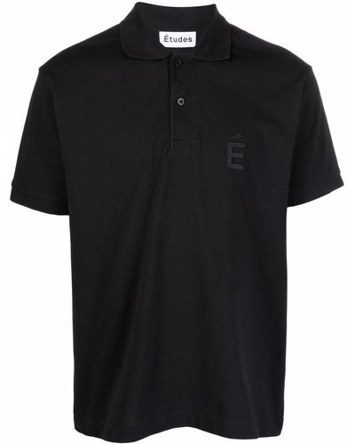 Etudes Studio ロゴパッチ ポロシャツ - ブラック