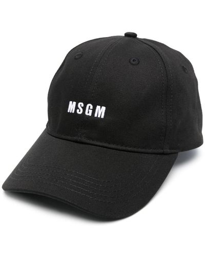MSGM Cappello da baseball con ricamo - Nero