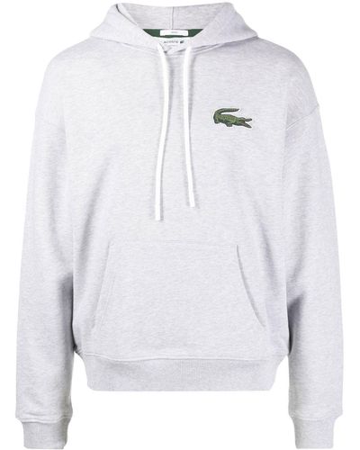 Lacoste Logo-patch Long-sleeve Hoodie - White