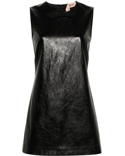 N°21 アニマルフリーレザー ドレス - ブラック