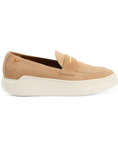 Giuseppe Zanotti The New Conley Suede Loafers - Natural