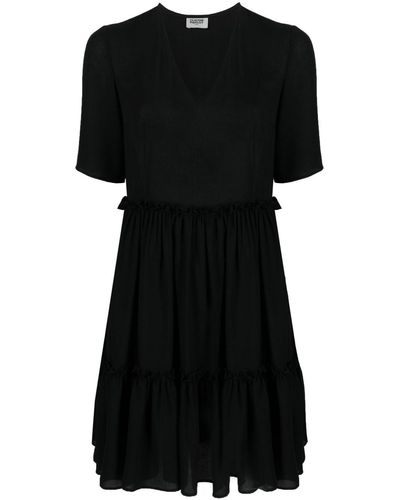 Claudie Pierlot V-neck Flared T-shirt Dress - Black