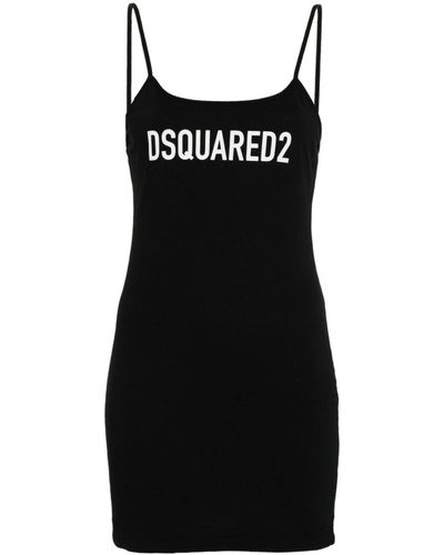 DSquared² Robe courte à logo imprimé - Noir