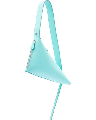 Courreges Baby Shark Bag In Leather - Blue