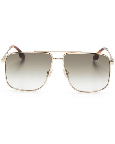 Victoria Beckham V-line Navigator Pilot-frame Sunglasses - Metallic