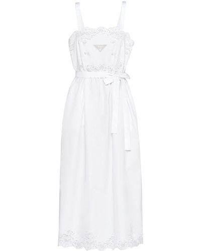 Prada レースディテール ドレス - ホワイト
