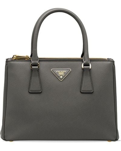 Prada Medium Galleria Leather Tote Bag - Grey