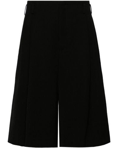Comme des Garçons Pleat-detail Tailored Shorts - Black