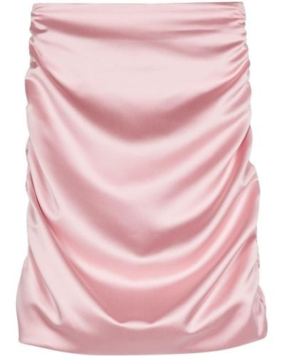 Fiorucci Ruched-detail Satin Skirt - Pink