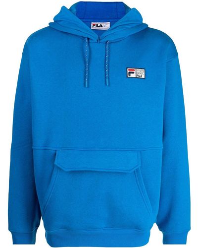 Fila Logo-print Long-sleeved Hoodie - Blue