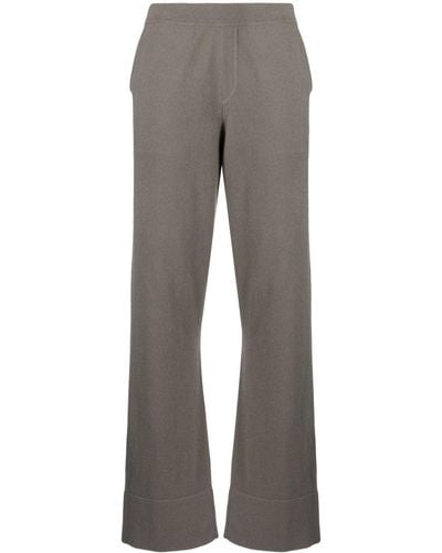 Allude Straight-leg Cashmere-knit Trousers - Grey