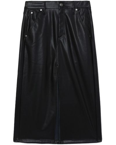 Rag & Bone Midi-rok Van Imitatieleer - Zwart