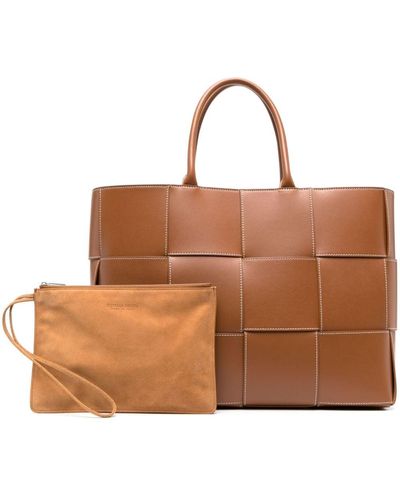Bottega Veneta Arco Leather Tote Bag - Brown