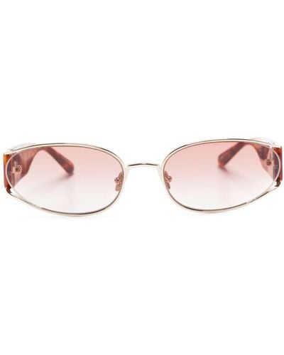 Linda Farrow Shelby Oval-frame Sunglasses - Pink