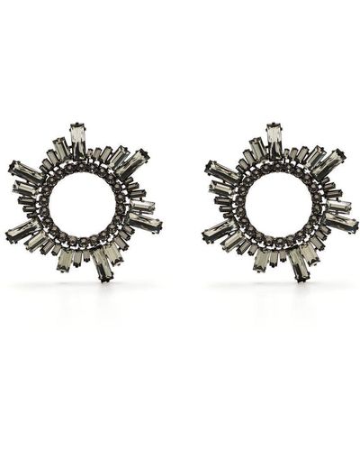 AMINA MUADDI Begum Crystal Earrings - Metallic