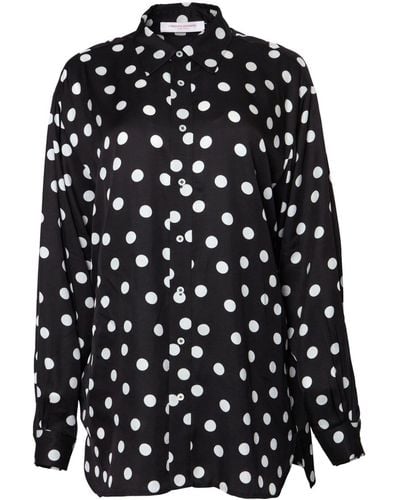 Carolina Herrera Long-sleeve Polka-dot Shirt - Black