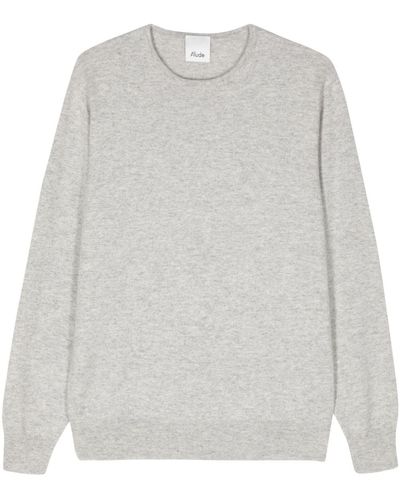 Allude Long-sleeved Cashmere Sweater - White