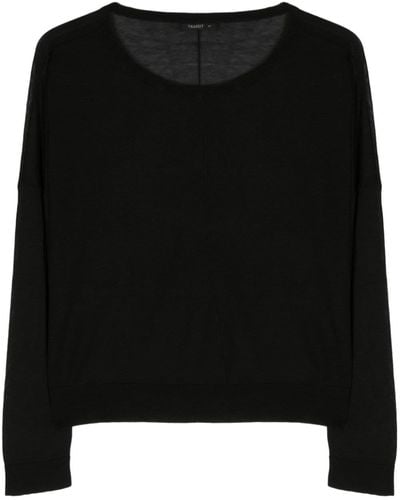 Transit Round-neck Fine-knit Sweater - Black