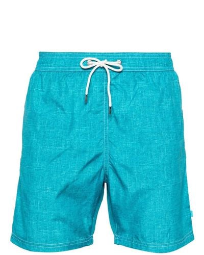 Paul & Shark Shark-charm Textil-print Swim Shorts - Blue