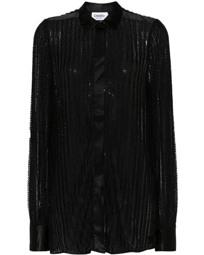 Charo Ruiz Achty Lace-detail Shirt - Black