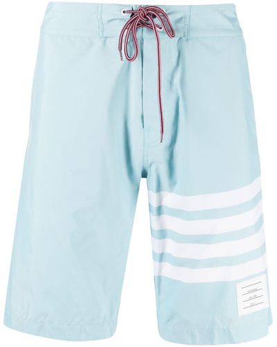 Thom Browne Bermudas con motivo 4-Bar - Azul