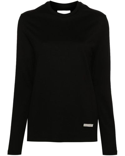 Jil Sander T-shirt en coton à plaque logo - Noir