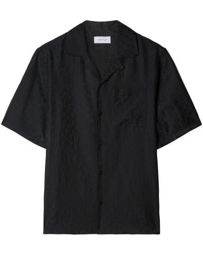 Off-White c/o Virgil Abloh Holiday Bowling Shirt with Off Pattern - Negro