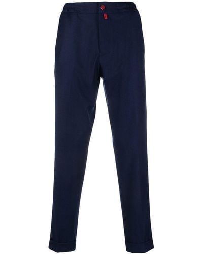 Kiton Pantalones ajustados elásticos - Azul