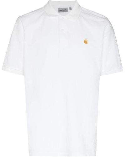 Carhartt Poloshirt mit Logo-Stickerei - Weiß