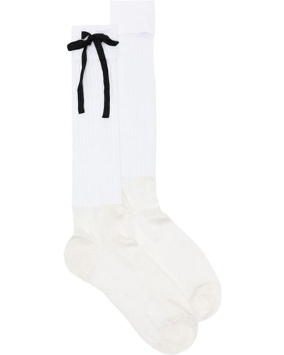 Maison Margiela Couture Bow-embellishment Socks - White