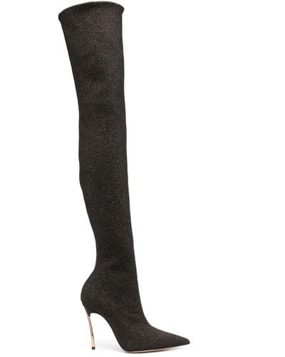 Casadei Super Blade 110mm Thigh-length Boots - Black