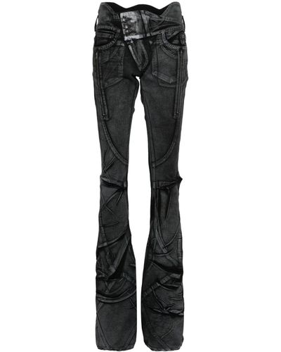 OTTOLINGER Ruffled Skinny Denim Jeans - Black