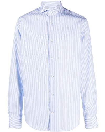 BOGGI Pinstriped Cotton Shirt - Blue