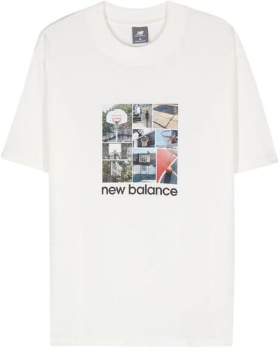 New Balance Hoops Graphic T-Shirt - Weiß