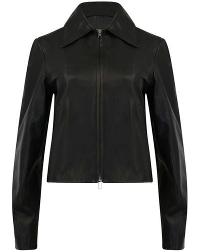 Vince Zip-up Leather Jacket - Black