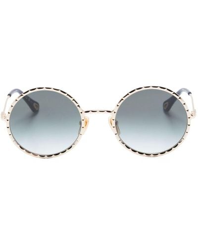 Chloé Sonnenbrille mit rundem Gestell - Blau