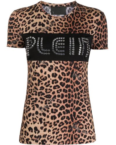 Philipp Plein レオパード Tシャツ - ブラック