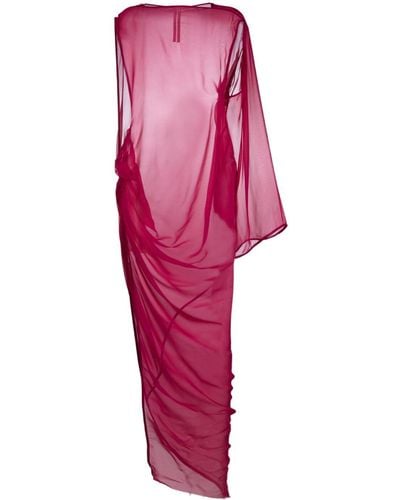 Rick Owens Draped Asymmetric Long Dress - Pink