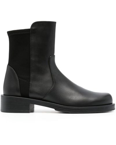 Stuart Weitzman 5050 Bold 30mm Leather Ankle Boots - Black