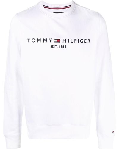 Tommy Hilfiger Sweatshirt mit Logo-Stickerei - Weiß