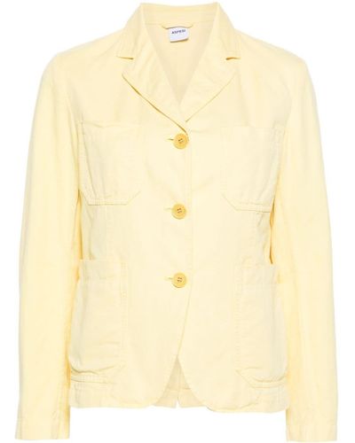 Aspesi Notch-collar Cotton-blend Military Jacket - Yellow