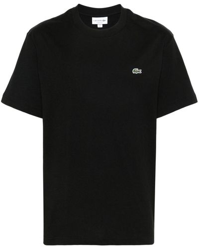 Lacoste T-shirt en coton à patch logo - Noir