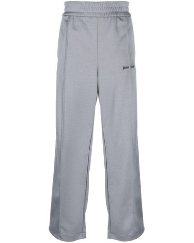 Palm Angels Pantalones de chándal con logo bordado - Gris